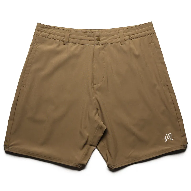 Malbon Golf Tonino Hybrid Short Solid - Dark Khaki