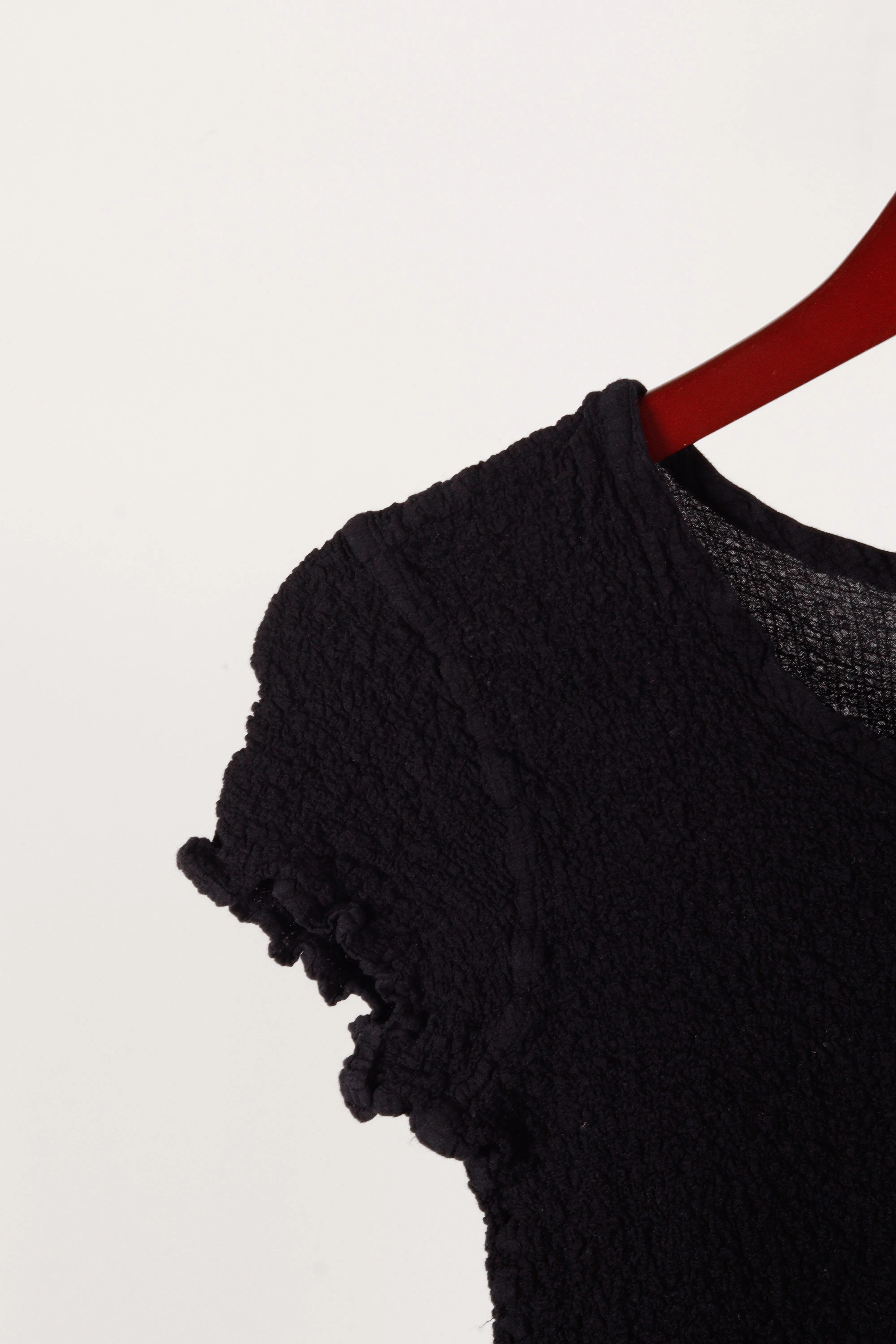 me Issey Miyake Womens 'Ruffle Textured' Top Black