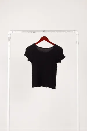 me Issey Miyake Womens 'Ruffle Textured' Top Black
