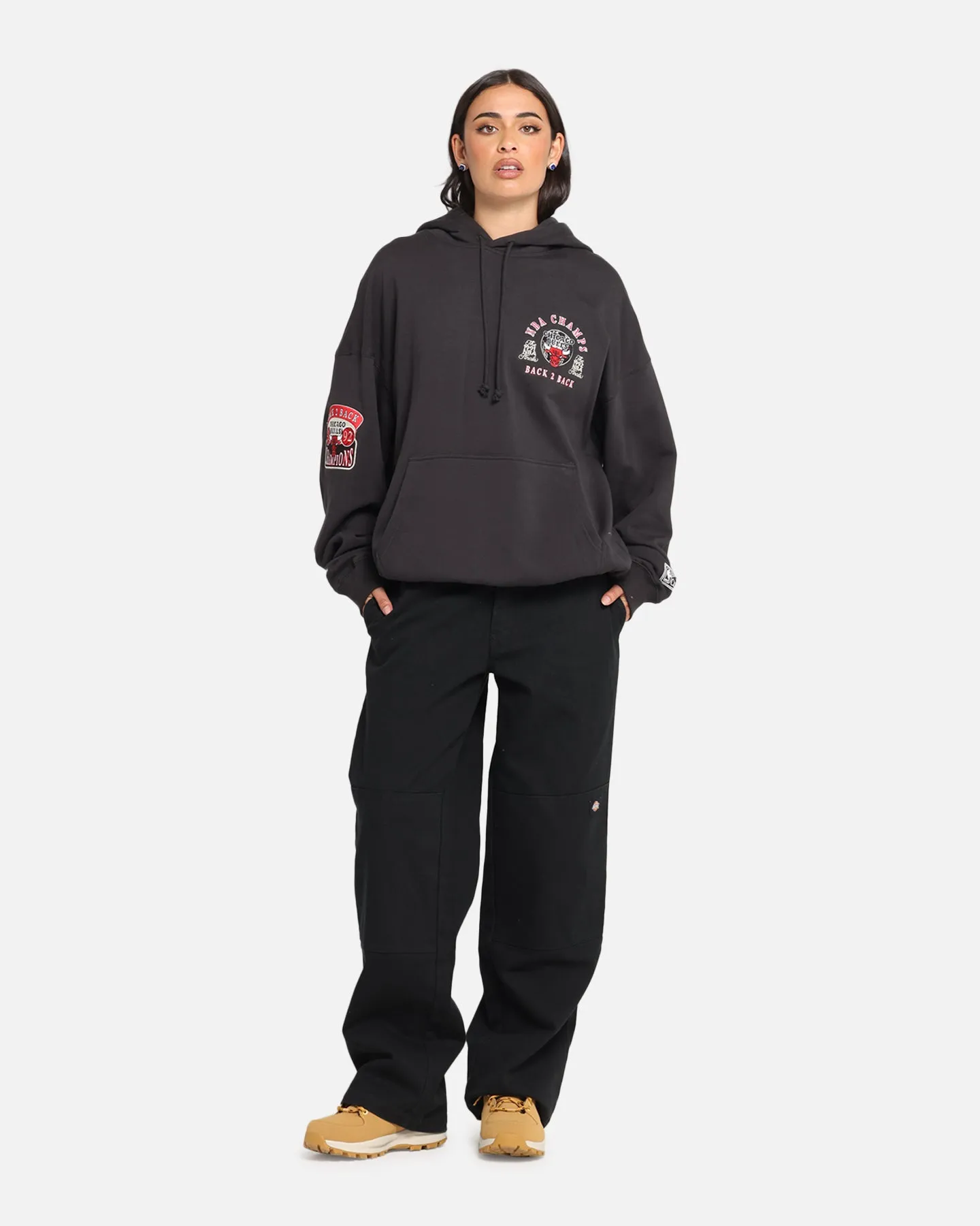 Mitchell & Ness Chicago Bulls National Champions Hoodie Faded Black