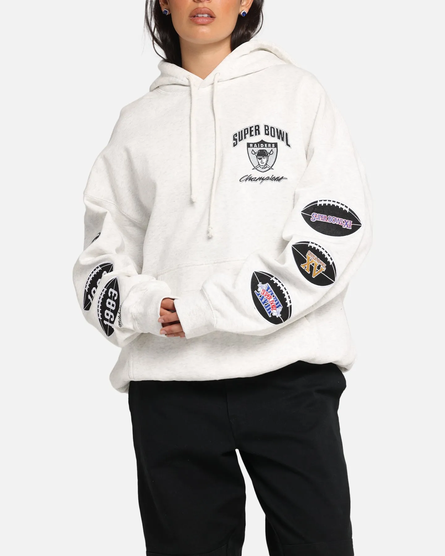 Mitchell & Ness Las Vegas Raiders National Champions Hoodie Silver Marle