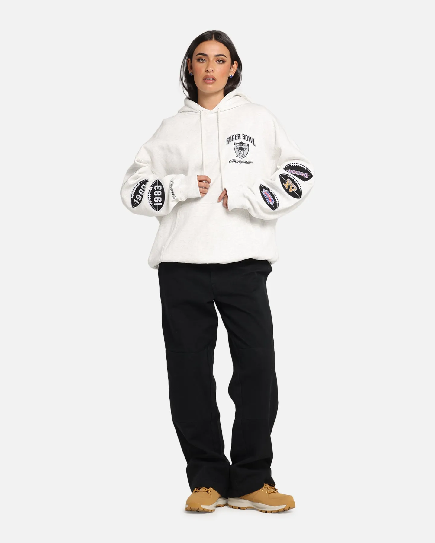 Mitchell & Ness Las Vegas Raiders National Champions Hoodie Silver Marle