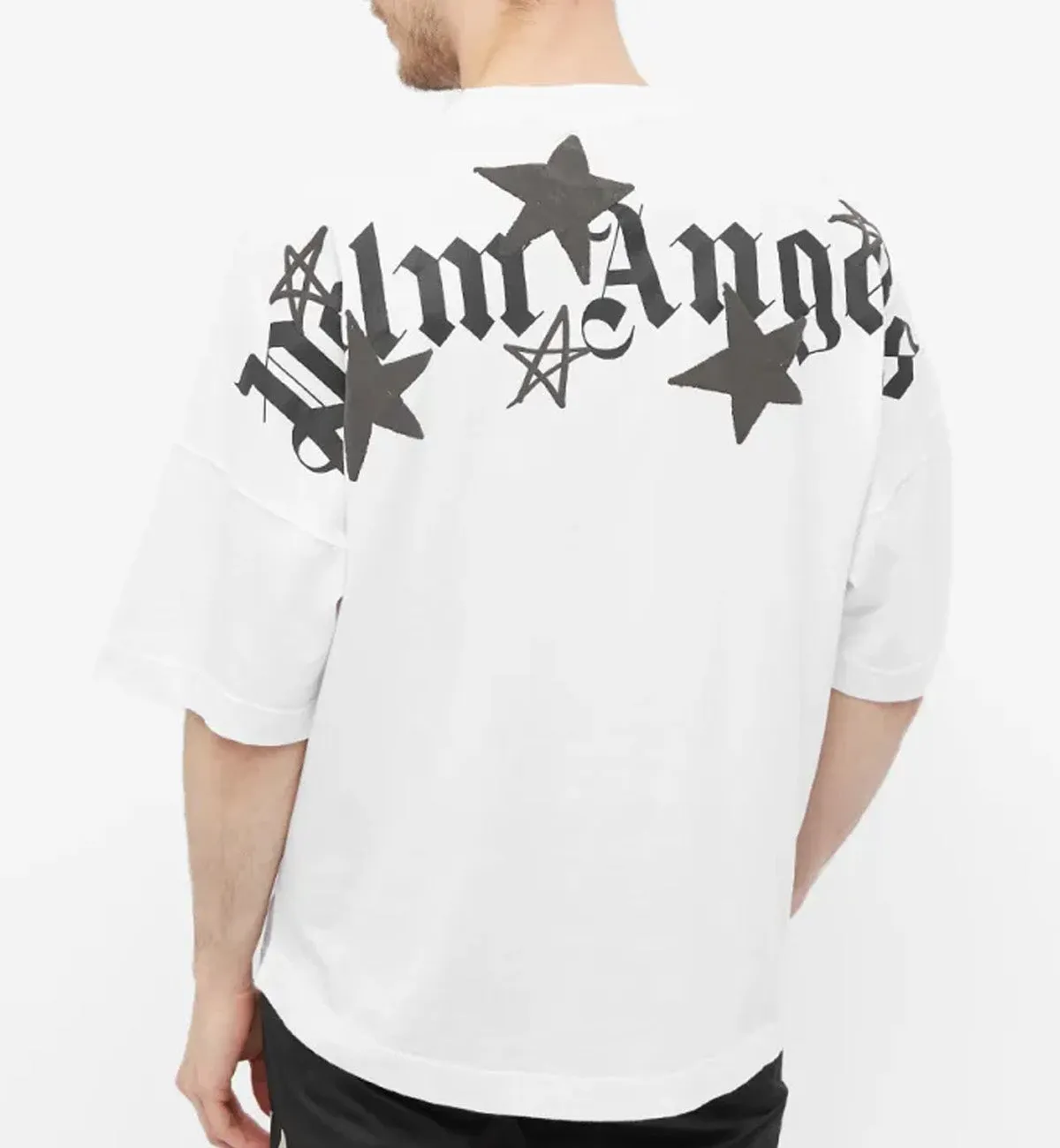 Palm Angels Shooting Stars Oversized Logo T-Shirt (White)