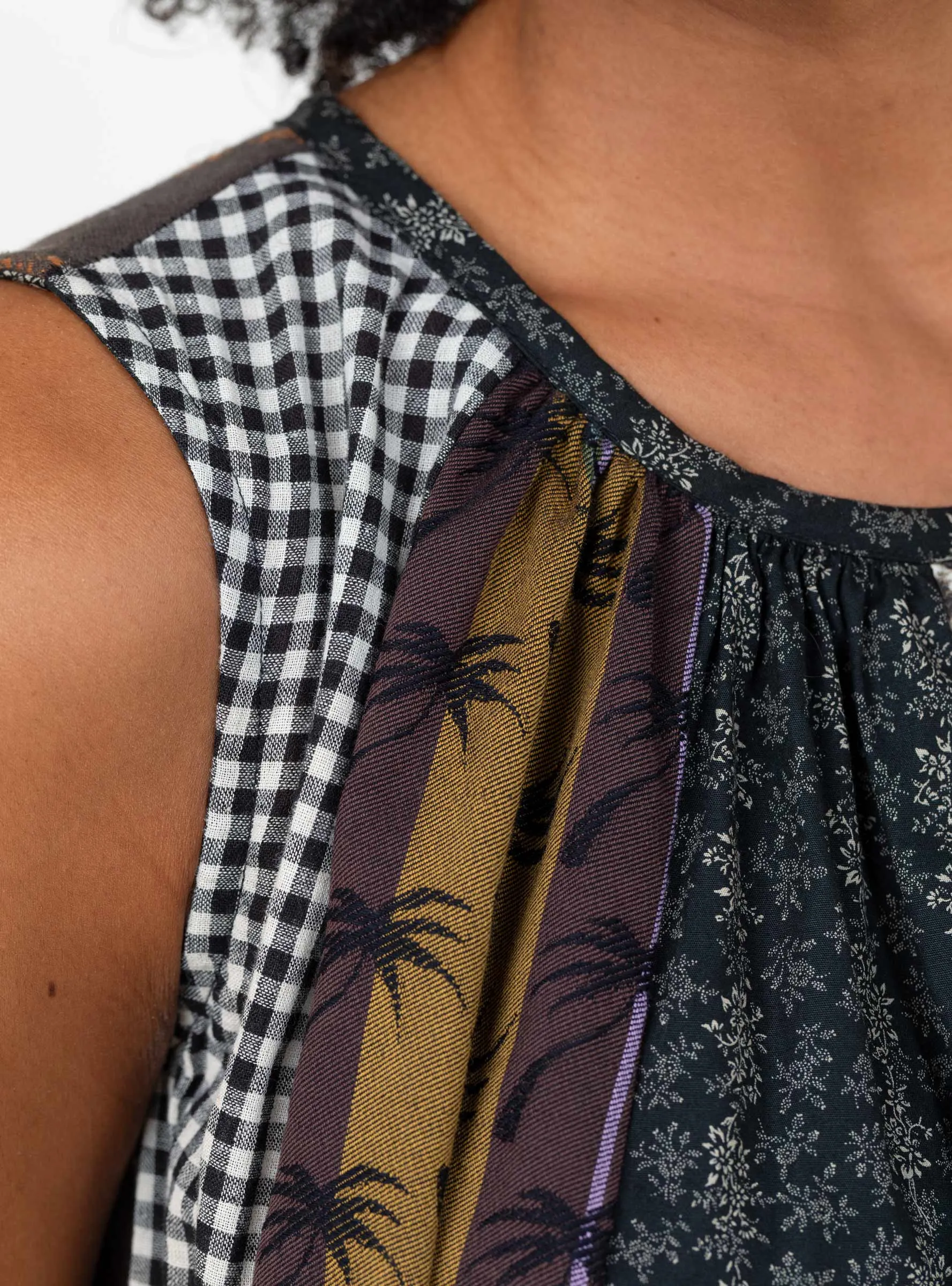 Patchwork KAHLO Dress Black