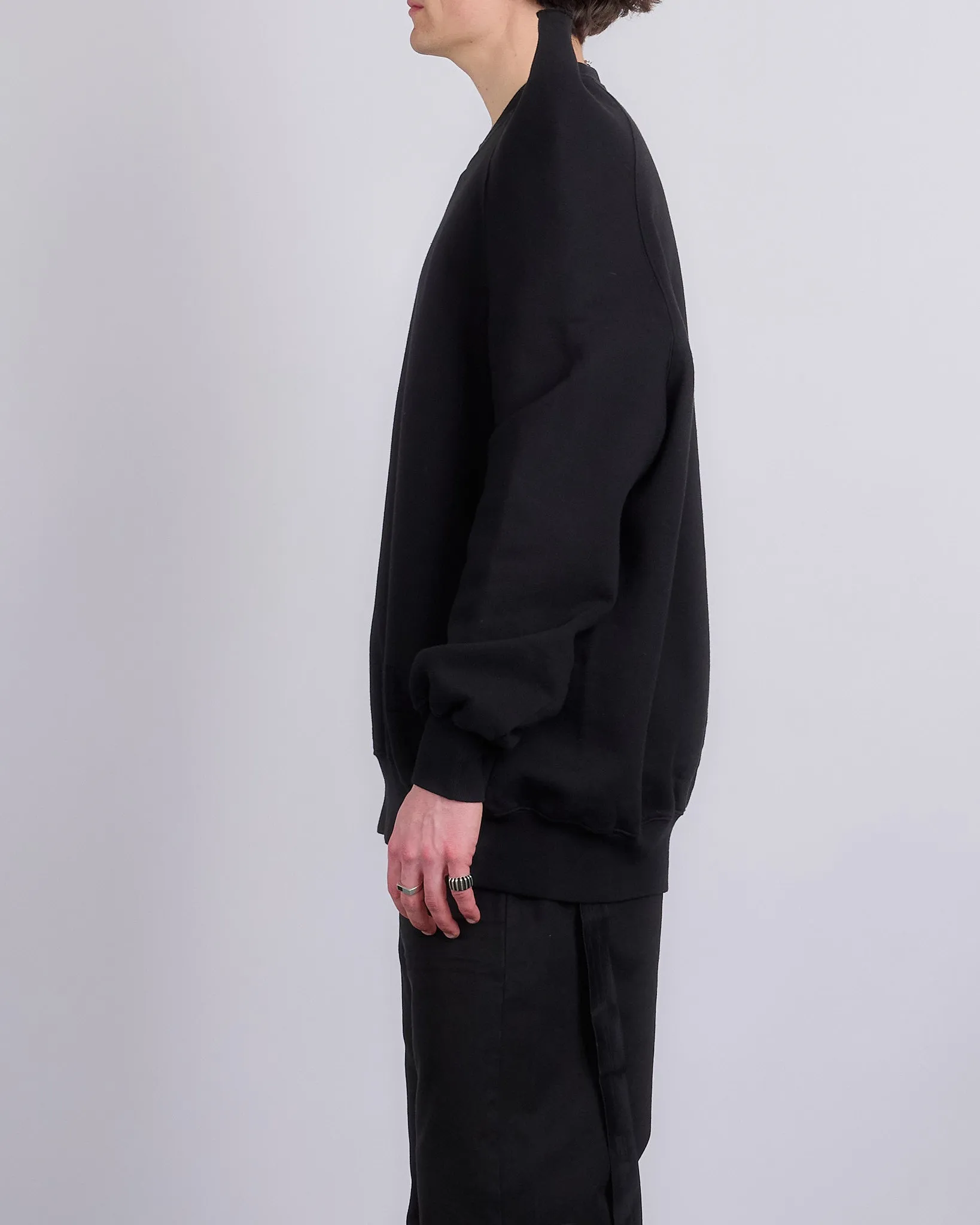 Rick Owens DRKSHDW Tecsweat Crew Felpa Fleece Black