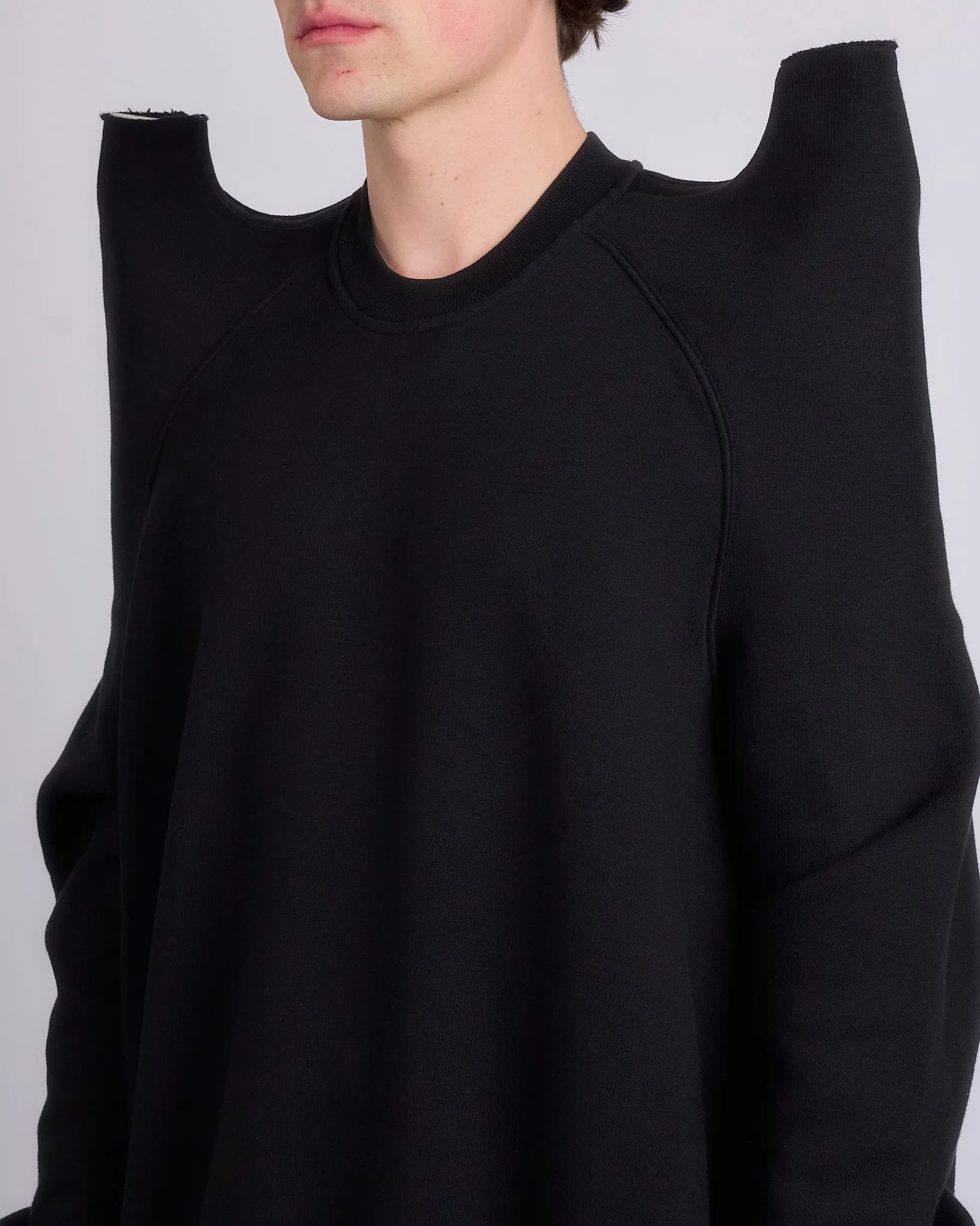 Rick Owens DRKSHDW Tecsweat Crew Felpa Fleece Black