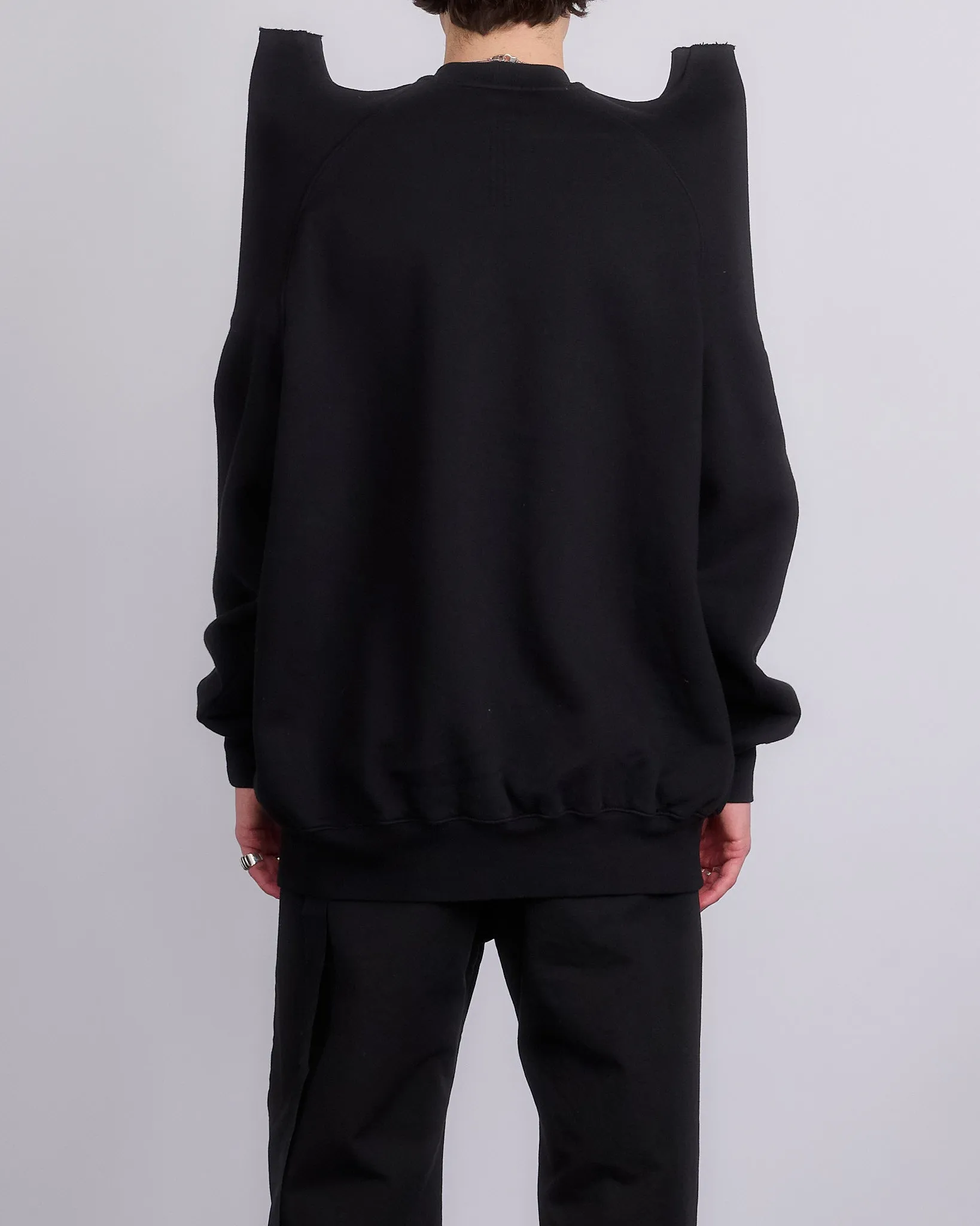 Rick Owens DRKSHDW Tecsweat Crew Felpa Fleece Black