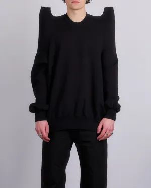 Rick Owens DRKSHDW Tecsweat Crew Felpa Fleece Black