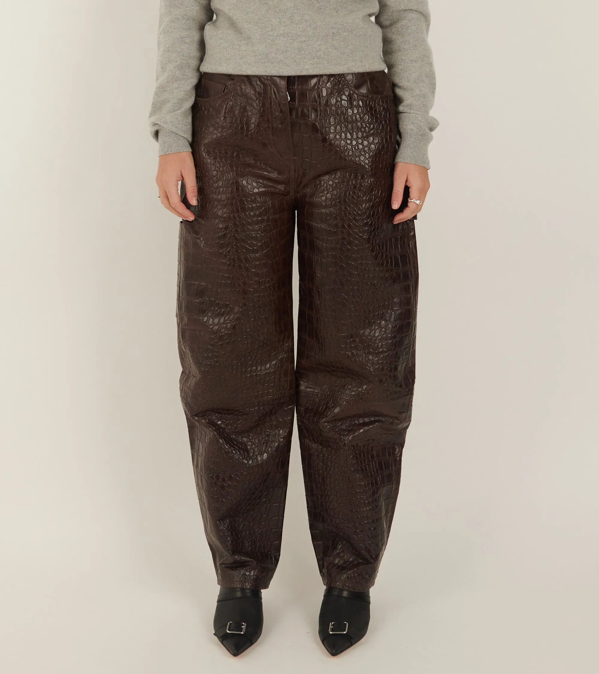 Scarlett Pants Brown Croco