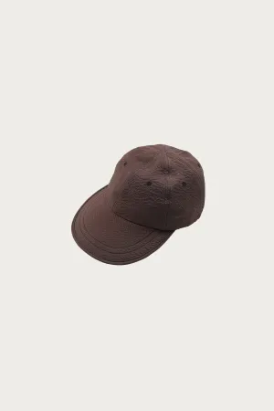 Seersucker Feather Cap - Brown