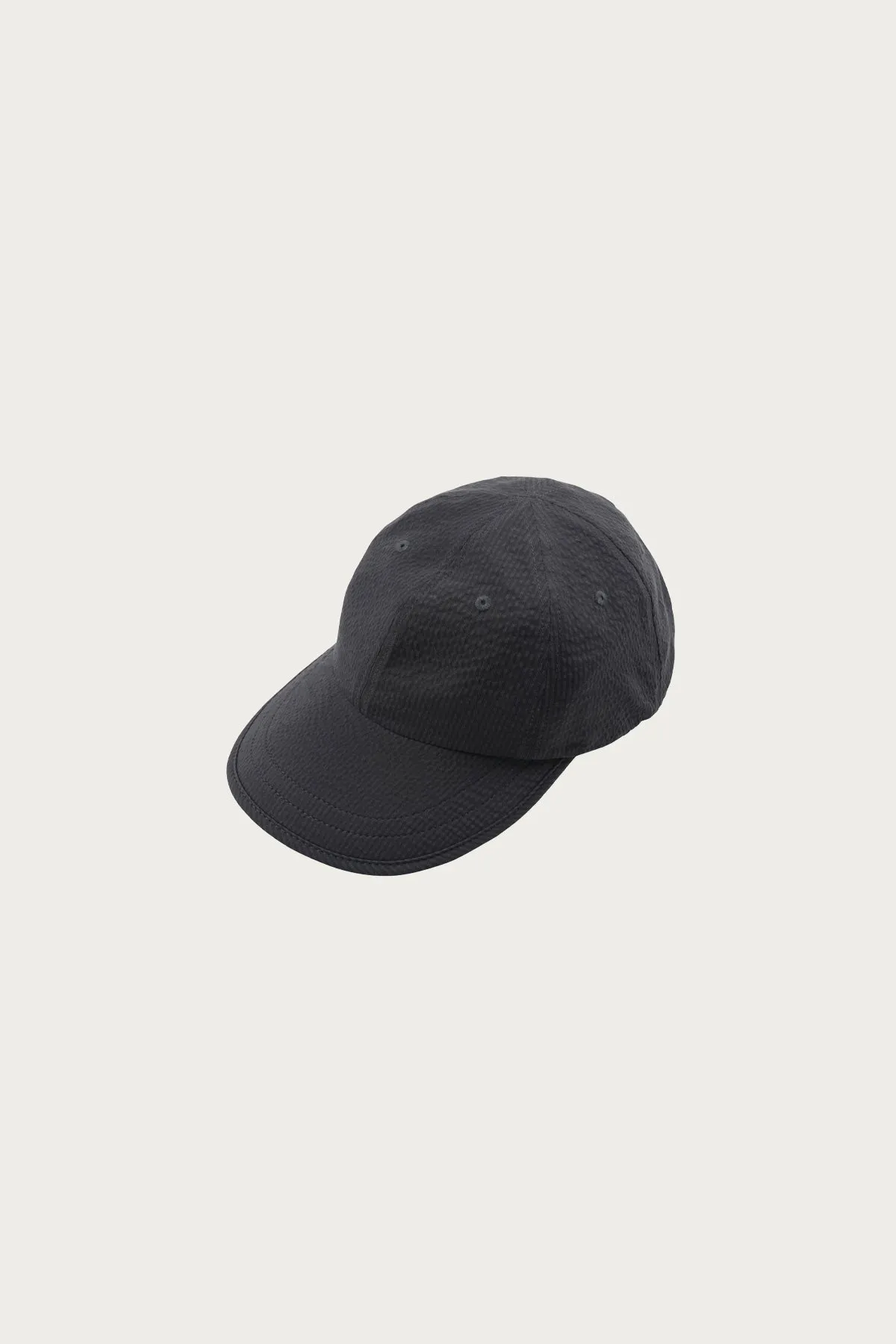 Seersucker Feather Cap - Charcoal