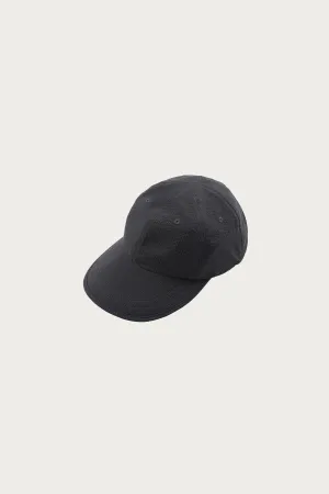 Seersucker Feather Cap - Charcoal
