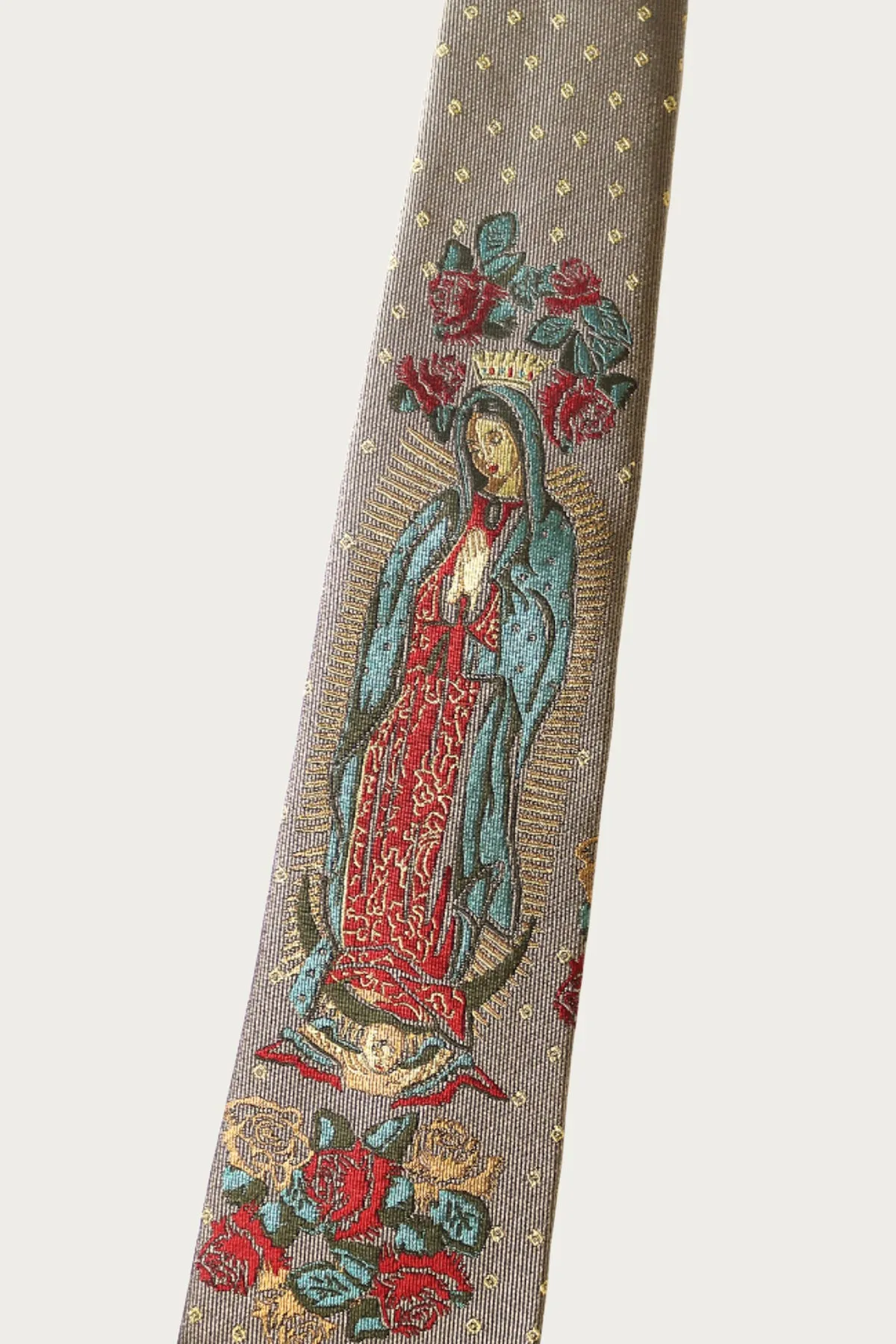 Silk Twill MARIA Tie - Grey/Beige