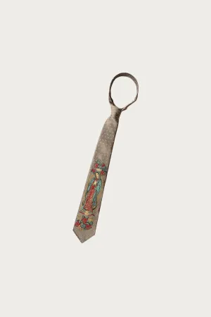 Silk Twill MARIA Tie - Grey/Beige