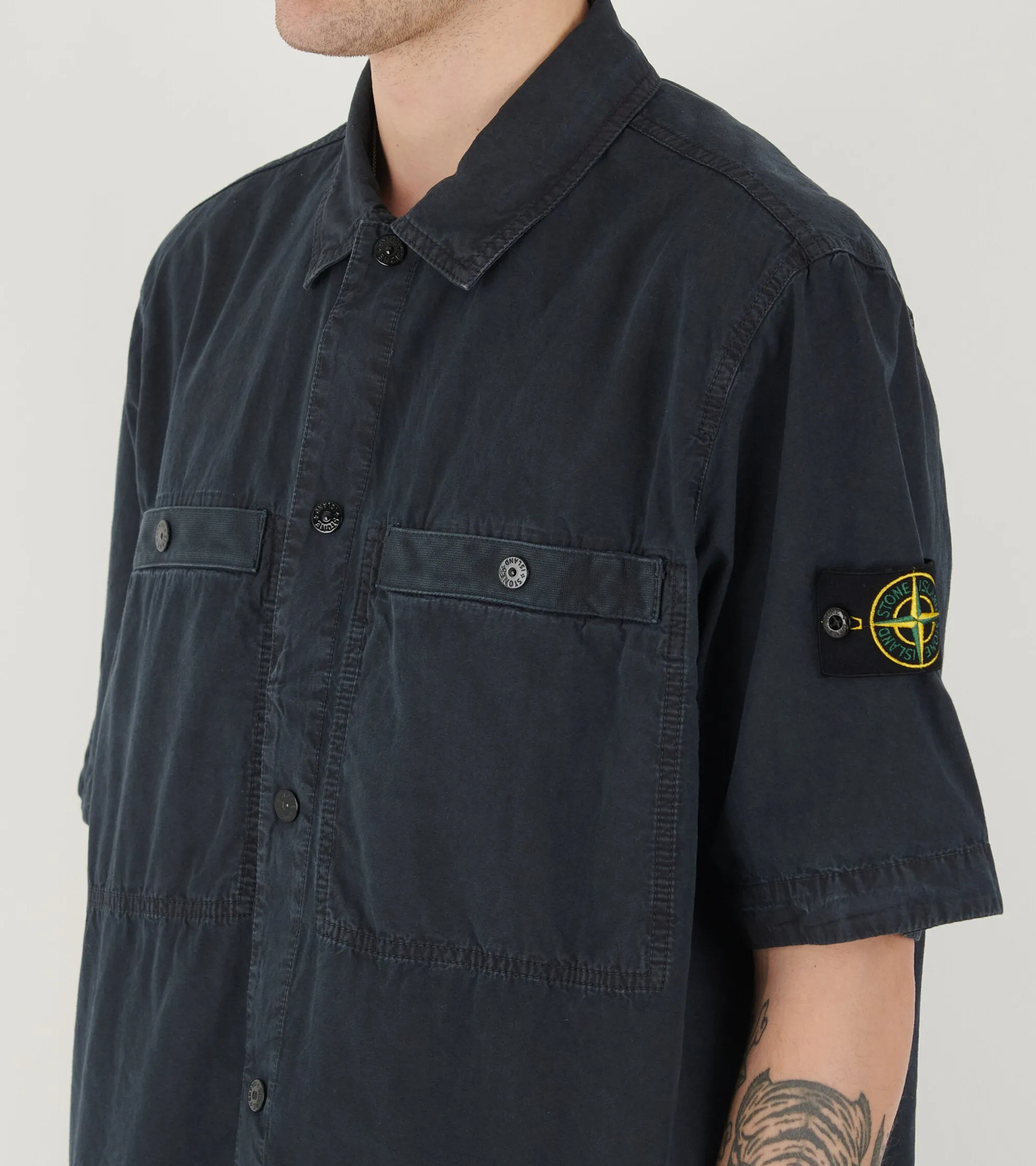S/S Cotton Canvas Shirt Navy