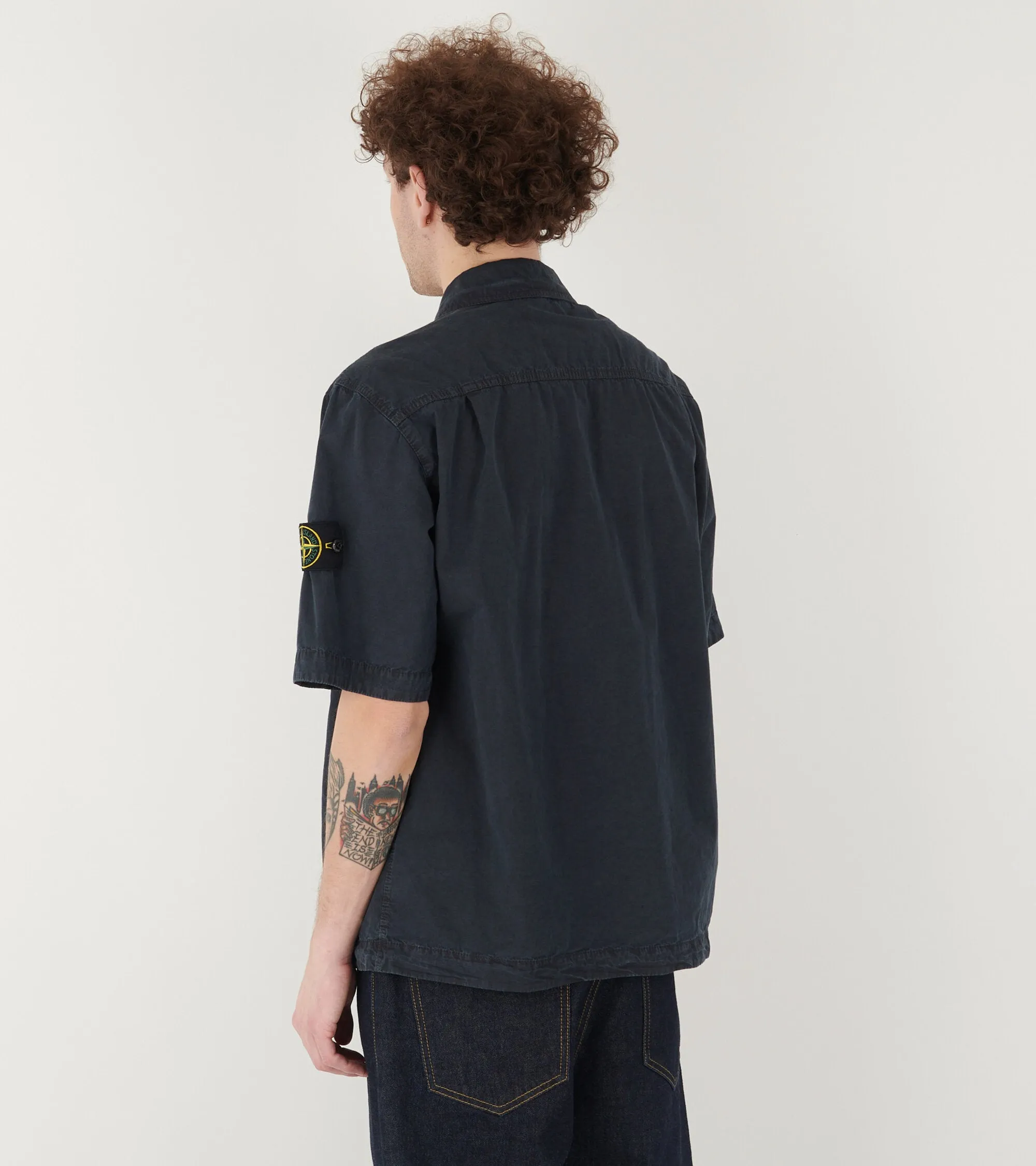 S/S Cotton Canvas Shirt Navy