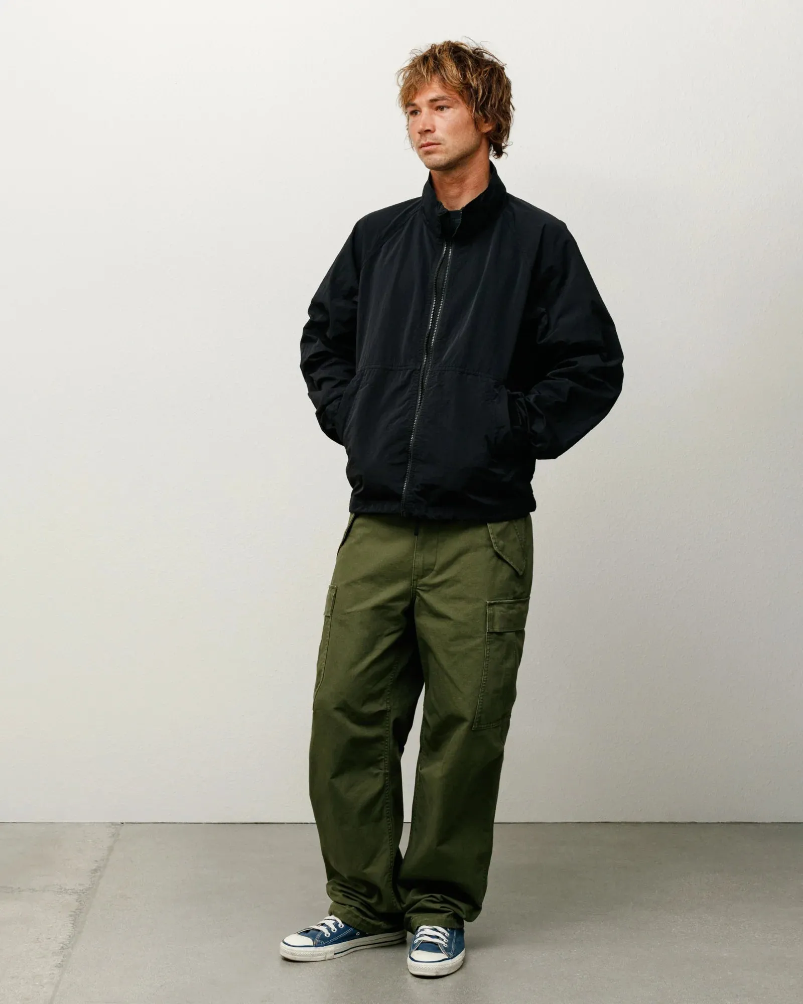 Stssy - Men's Warm Up Jacket - (Black)