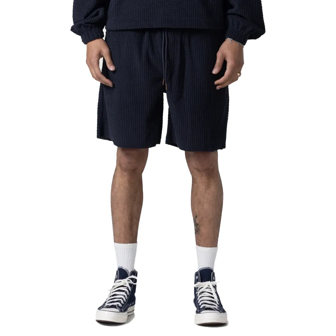 TEXTURED KNIT SHORT BLACK