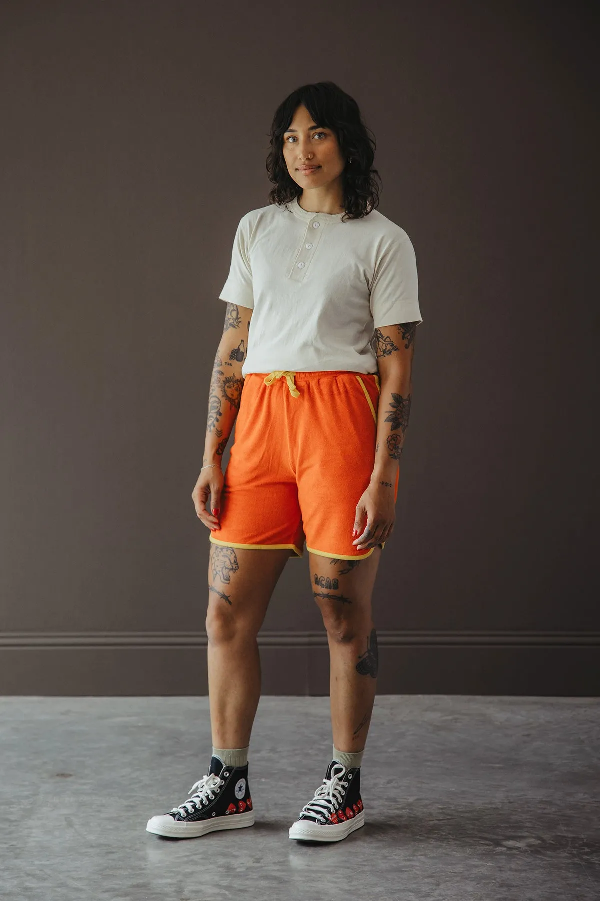 Tri-Blend Pile Half Pants - Orange