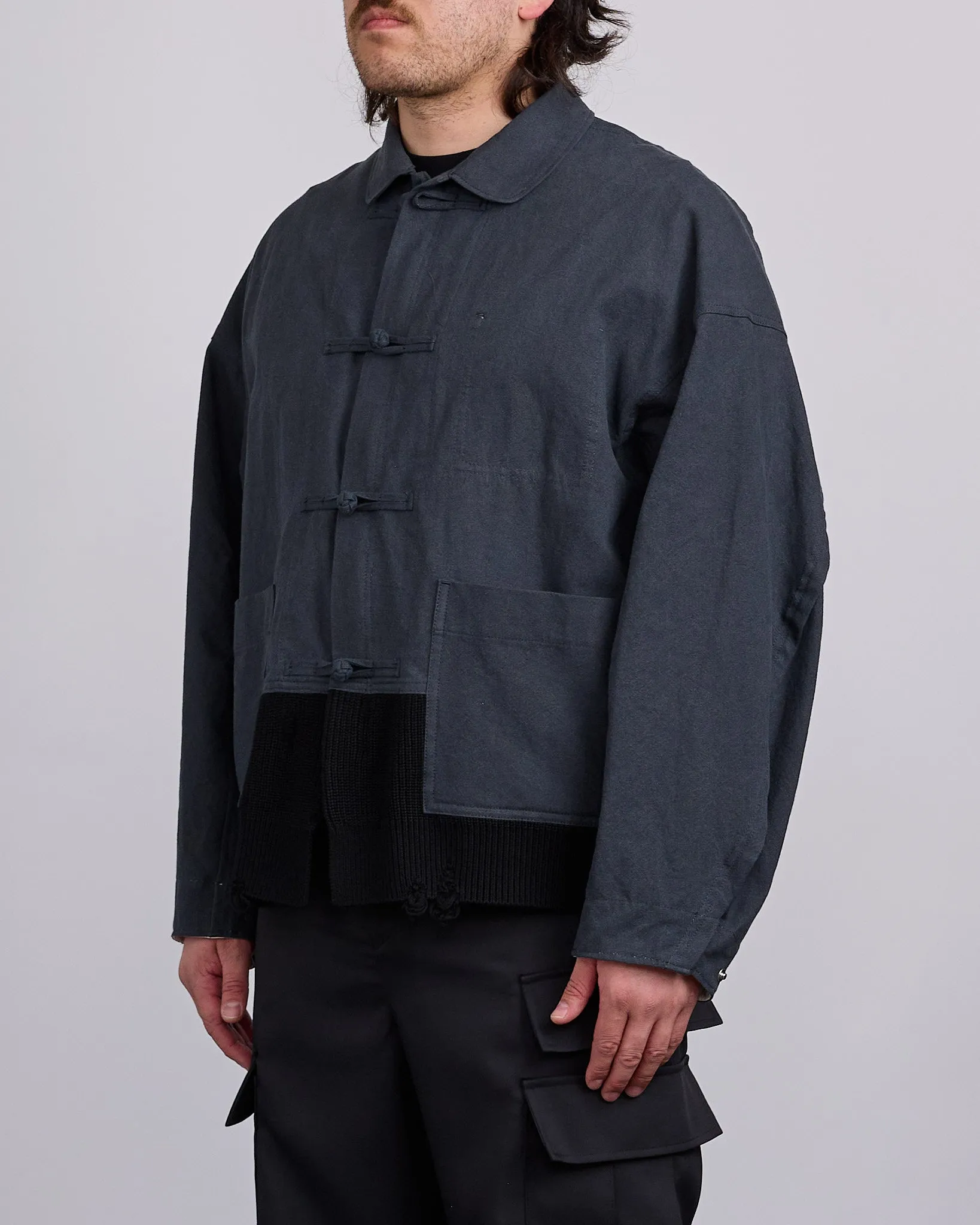 UNDERCOVER Cotton-Linen Toggle Blouson Charcoal