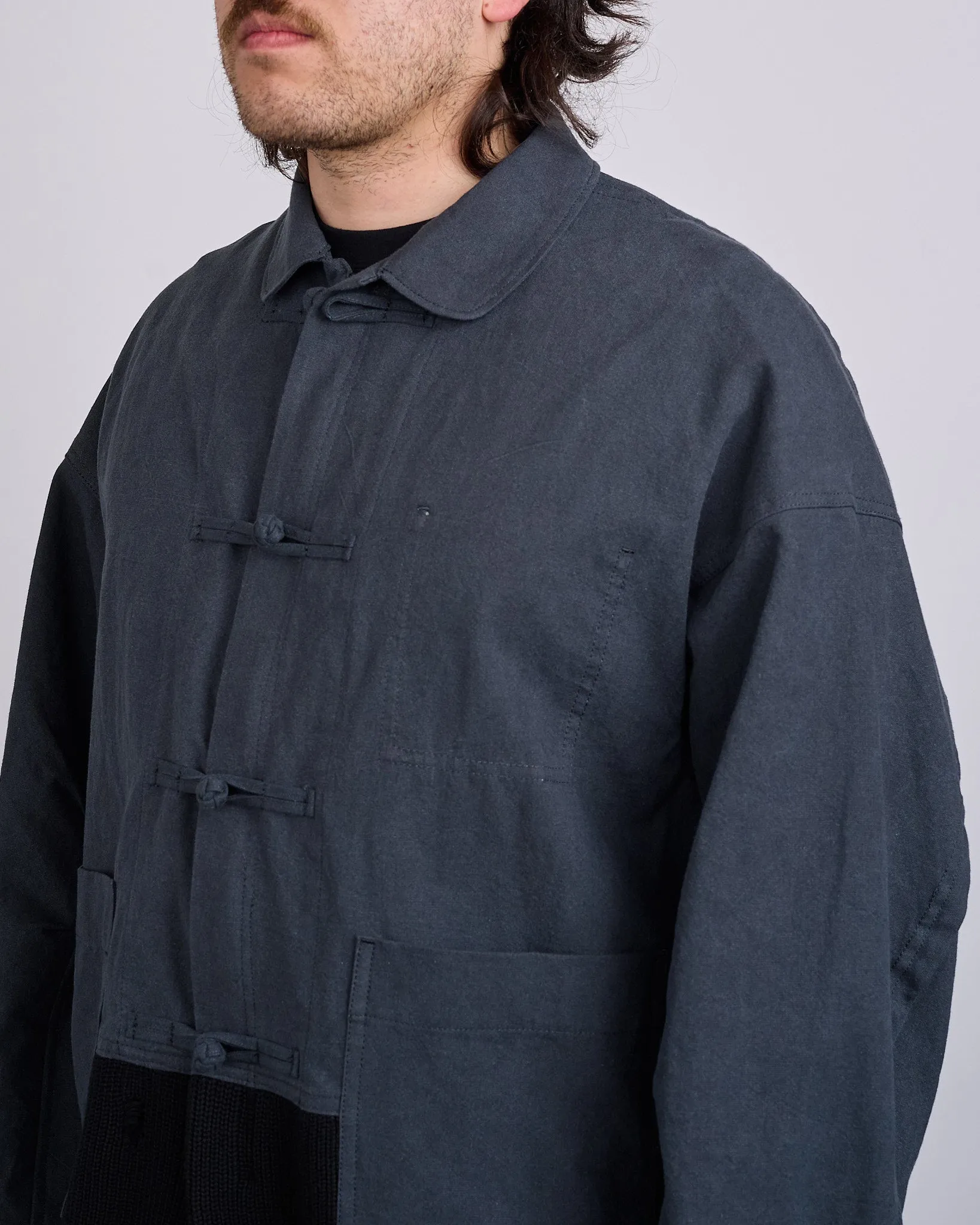 UNDERCOVER Cotton-Linen Toggle Blouson Charcoal