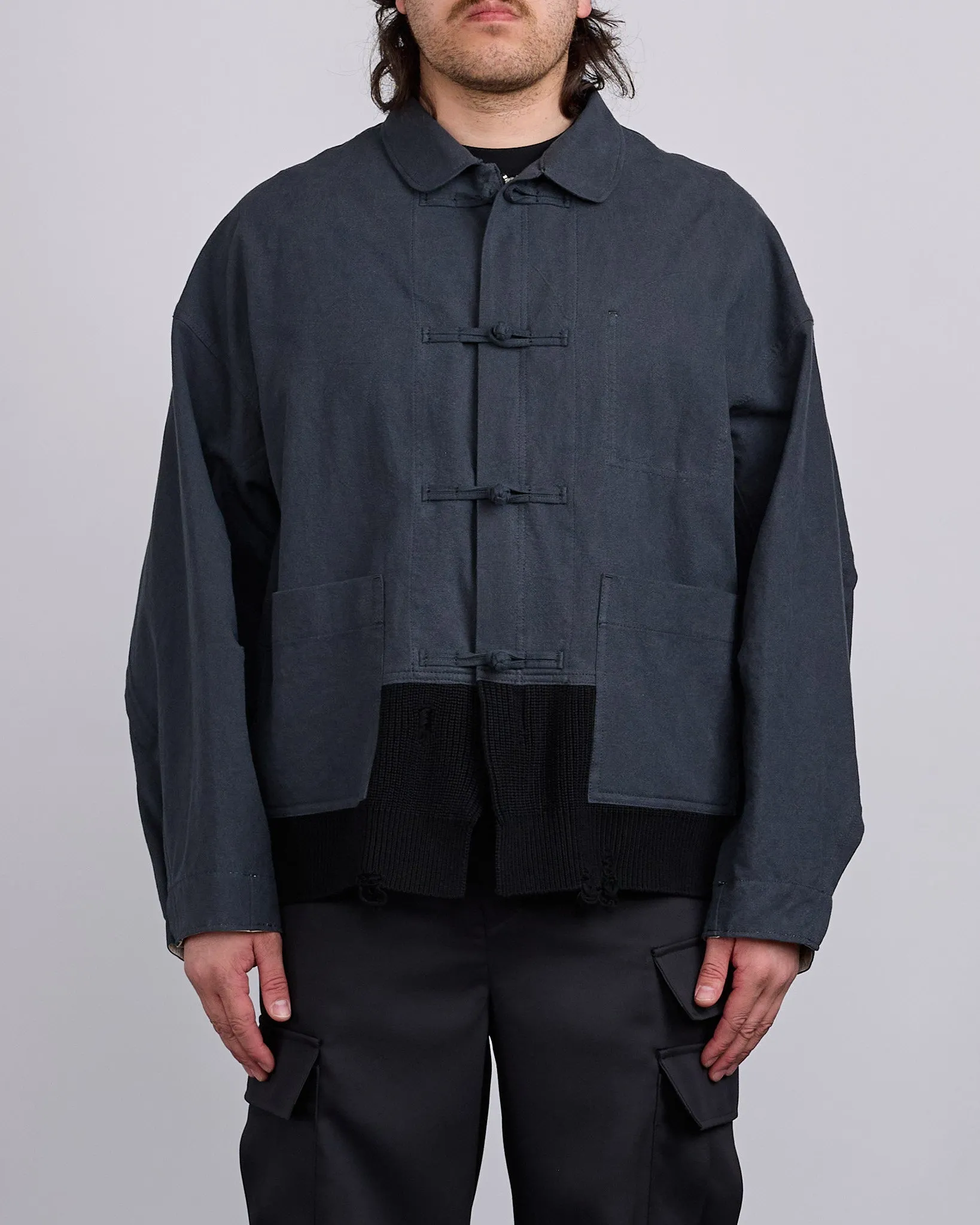 UNDERCOVER Cotton-Linen Toggle Blouson Charcoal