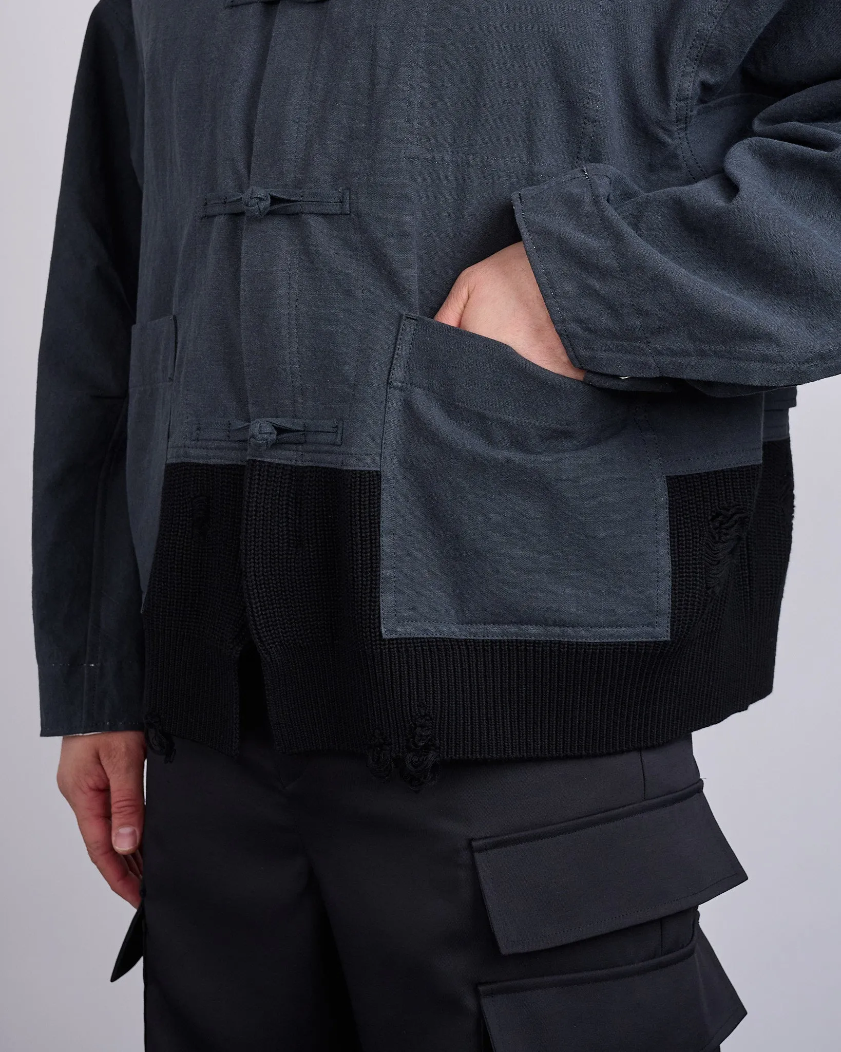 UNDERCOVER Cotton-Linen Toggle Blouson Charcoal