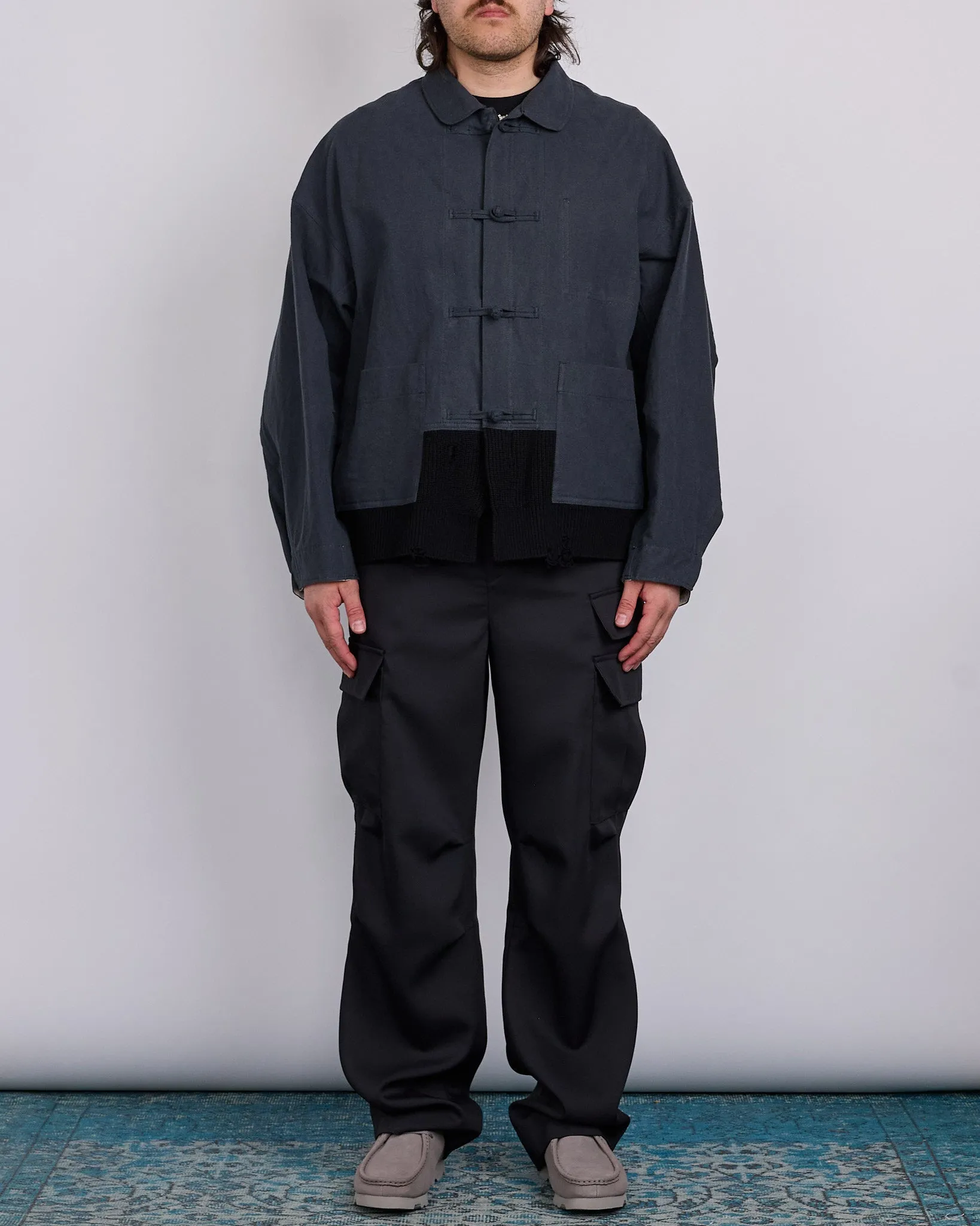UNDERCOVER Cotton-Linen Toggle Blouson Charcoal
