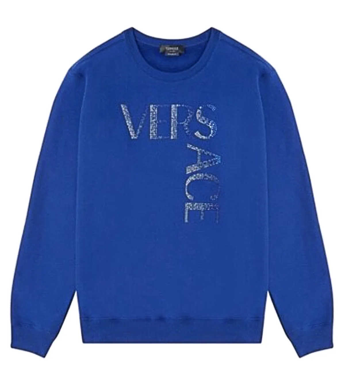 Versace Logo White Crystal Sweatshirt (Blue)