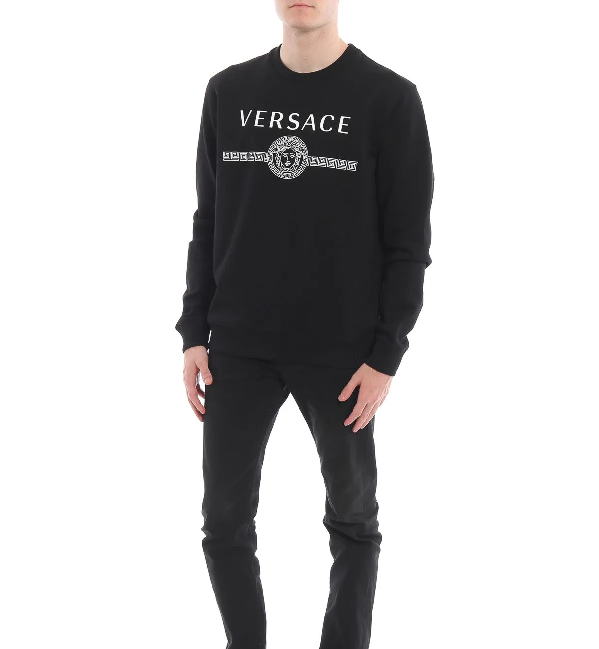 Versace Medusa Head Logo Print Sweatshirt (Black)