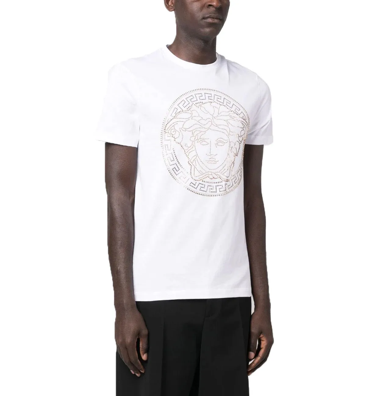 Versace Printed Medusa Head Logo Tee (White)