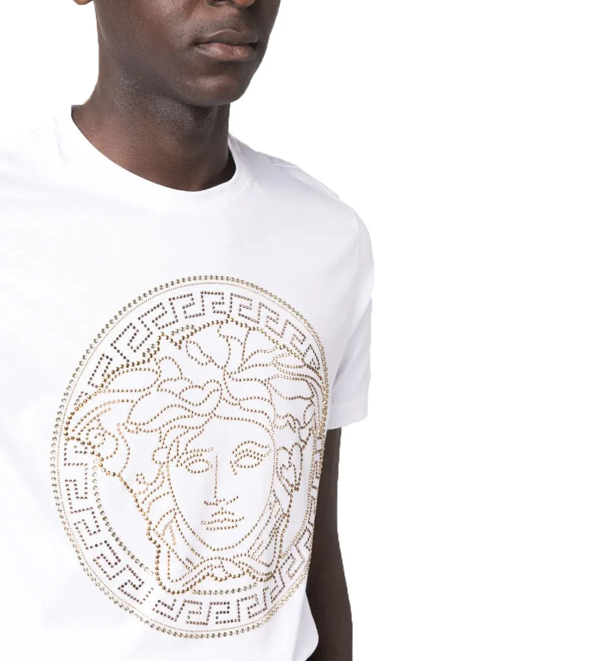 Versace Printed Medusa Head Logo Tee (White)