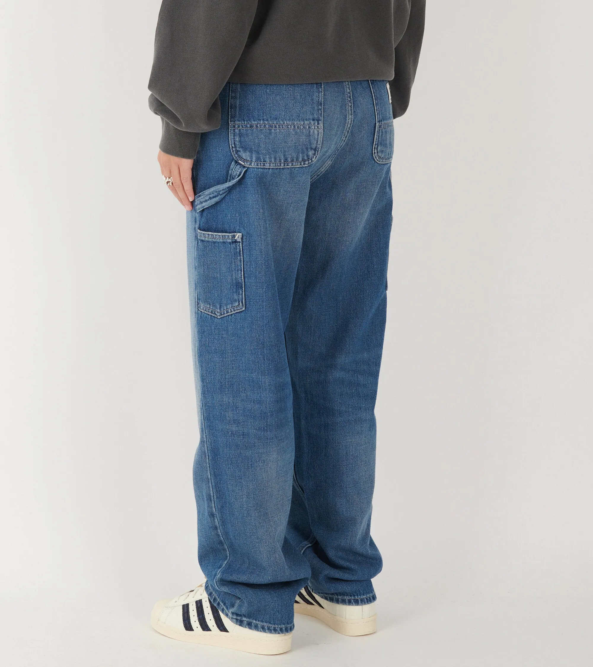 W Pierce Pant Straight Blue Dark Used Wash