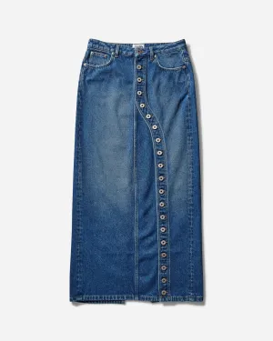 Women's Buttoned Denim Skirt Blue