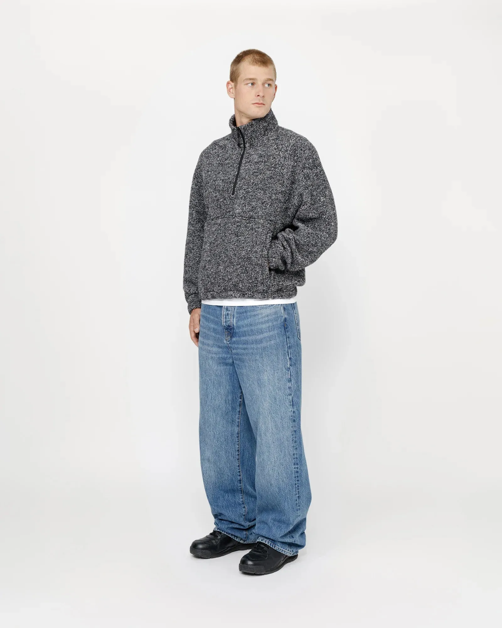 Wool Blend Sherpa Mock Neck