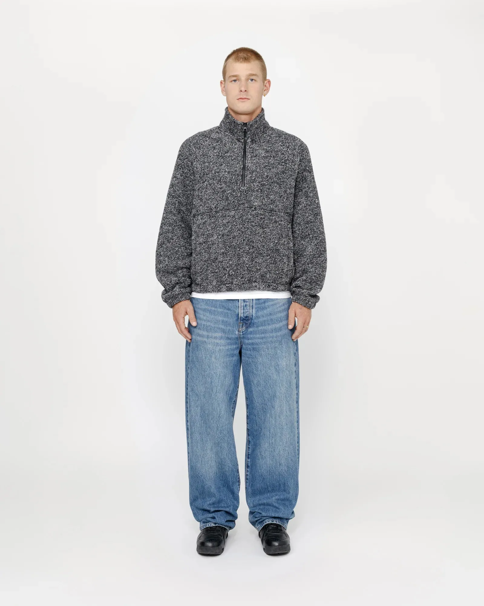 Wool Blend Sherpa Mock Neck
